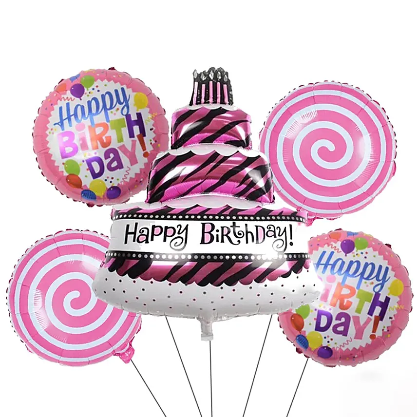 Happy Birthday Cake Balloon Set: Helium Balloons Delivery