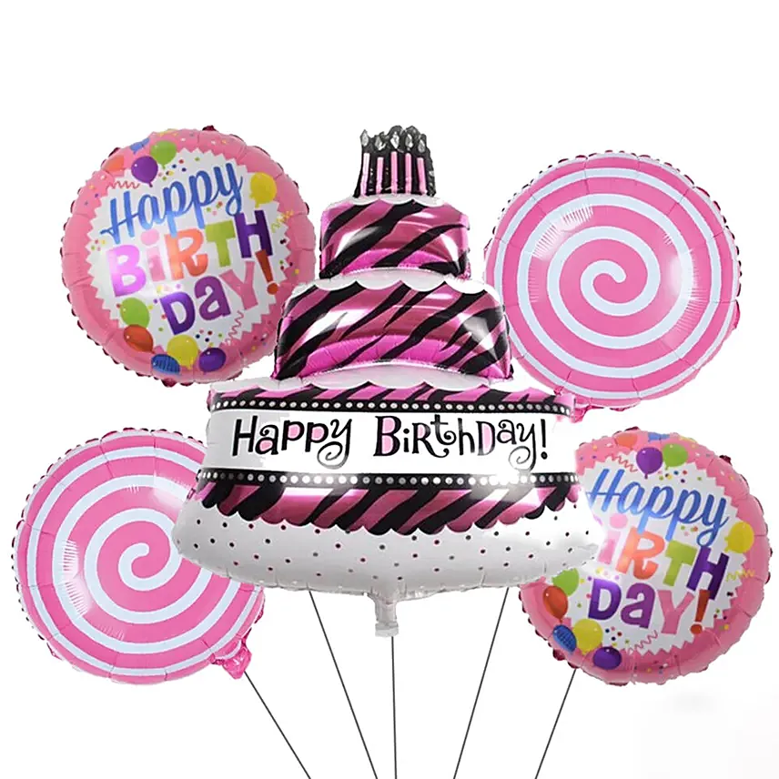 Happy Birthday Cake Balloon Set: Balloons