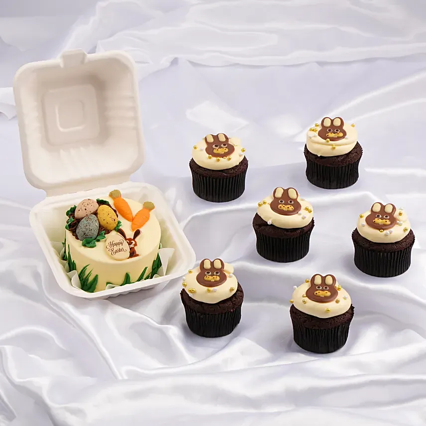 Easter Bento Cake And Cupcakes Set: Bento Cakes