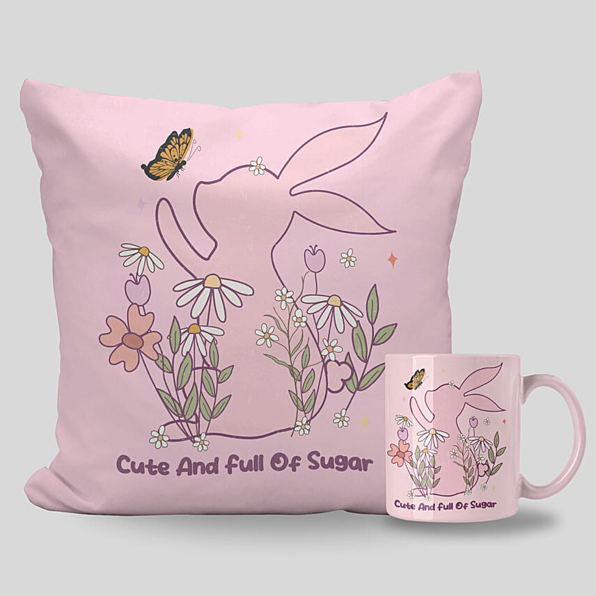 Easter Bunny Mug And Cushion Set: Easter Gifts