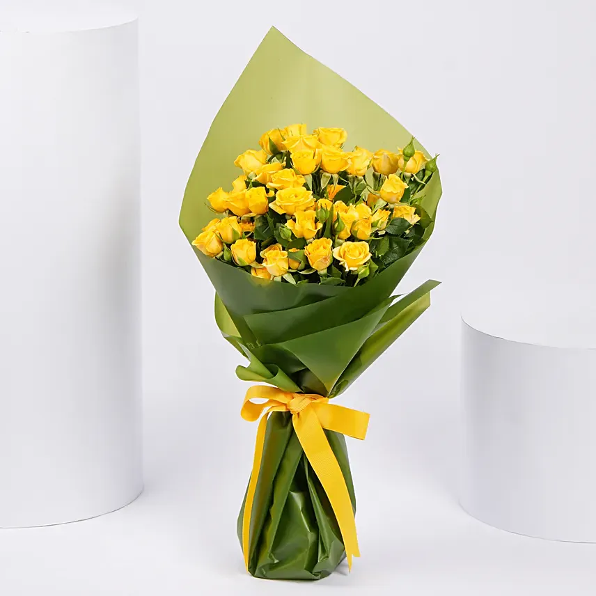 Yellow Spray Roses Bouquet: Congratulations Flower Bouquet