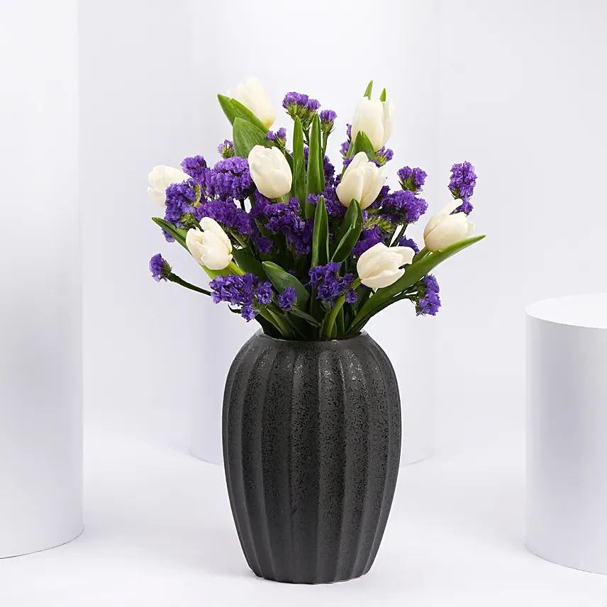 White Tulips Beauty In A Vase: Flower Shop