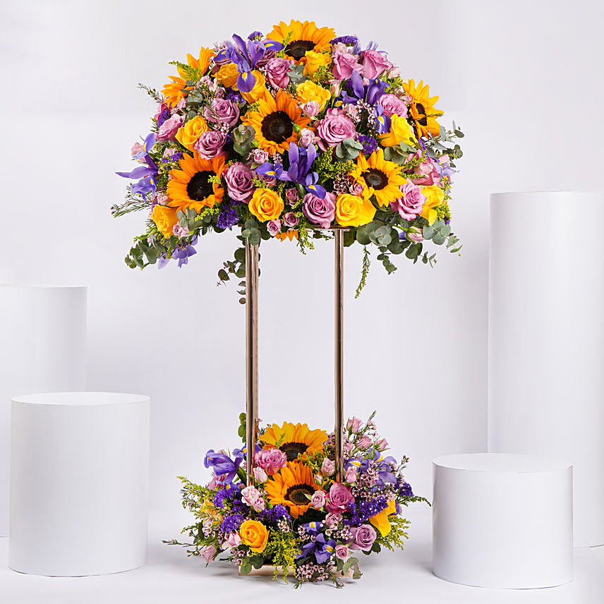 Flower Beauty Shower Stand: Yellow Flowers