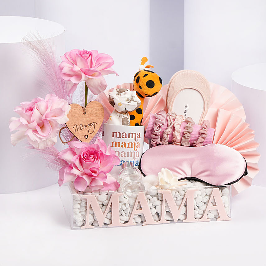 بوكس هدايا للماما الجديدة لون وردي مميز: هدايا عيد الأم