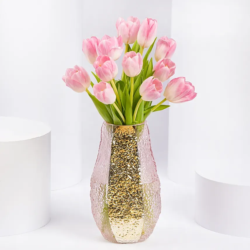 Tulips Breeze Arrangement: Same Day Delivery Gifts for Mothers Day