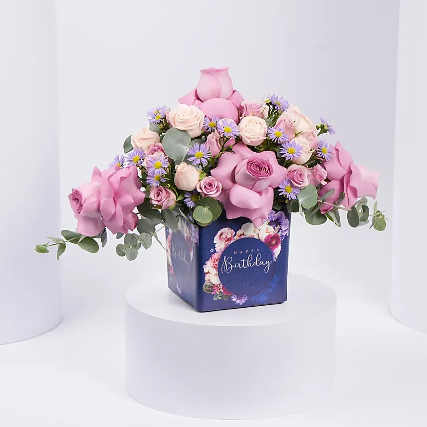 Birthday Roses Arrangement: Purple Roses Bouquet