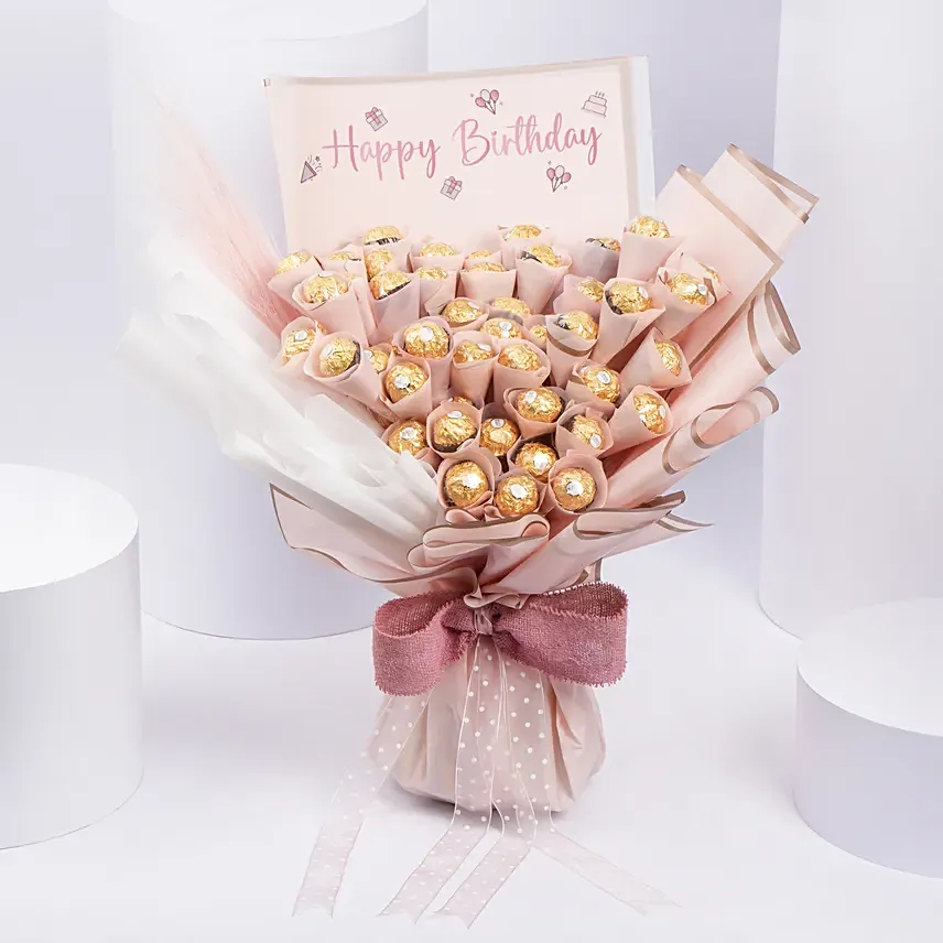 Birthday Rocher Bouquet: Chocolate Delight