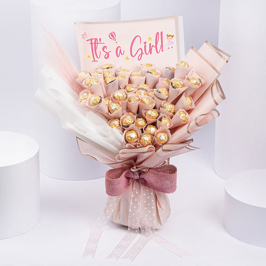 Its A Girl Rocher Bouquet: 
