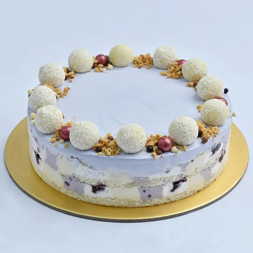 Mouth Watering Vanilla Blueberry Eggless Cake 8 Portion: Anniversary Eggless Cakes