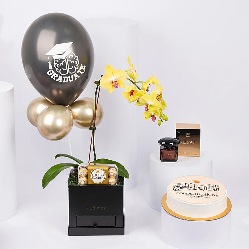 The Ultimate Graduation Celebration Set: Flower Box Bouquet