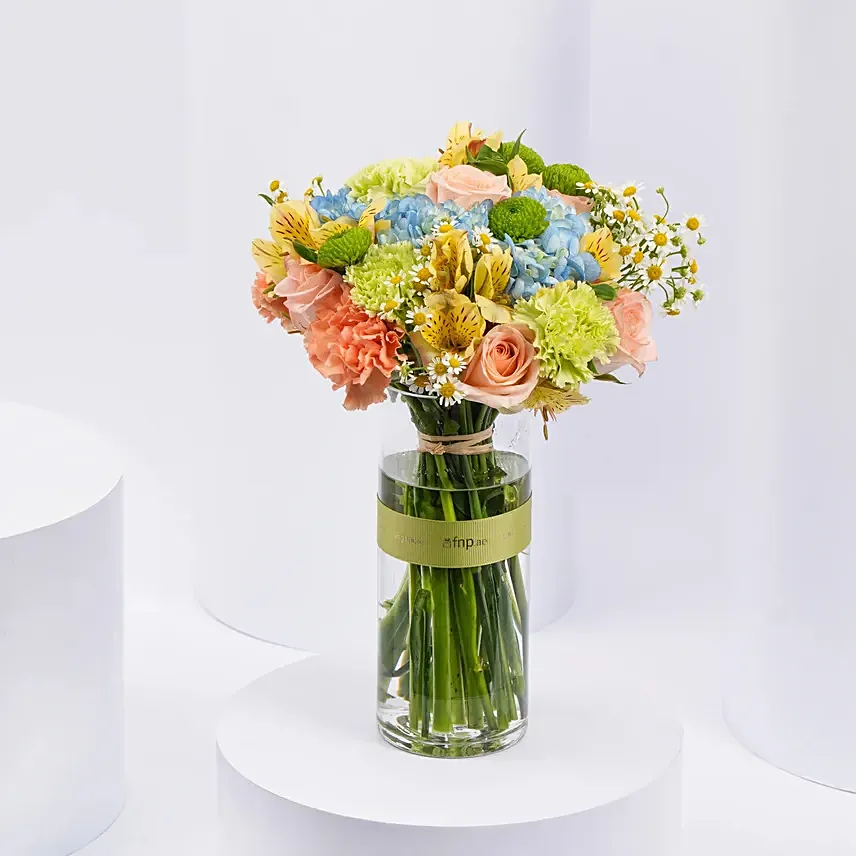 Artisanal Elegance Vase Arrangement: New Arrival Flowers
