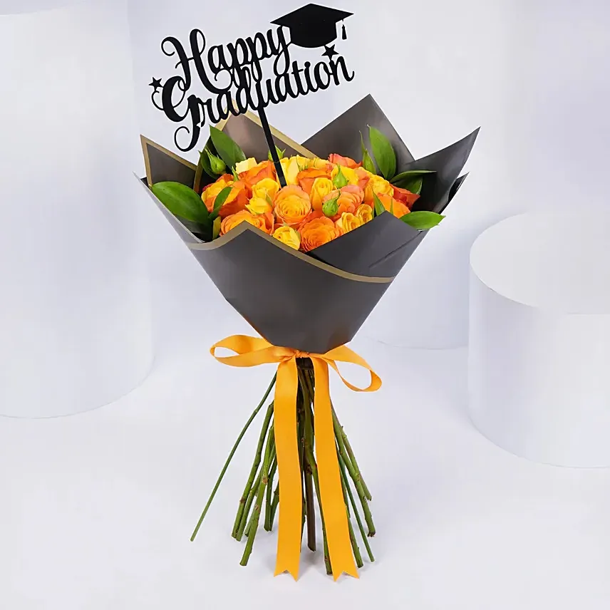 Colorful Roses Bouquet Graduation Day: Flower Delivery Dubai