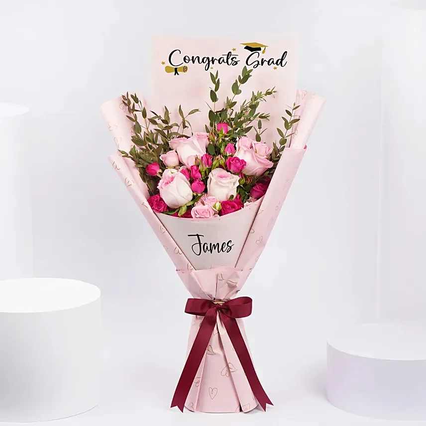 Congrats Grad Roses Bouquet: Graduation Gifts