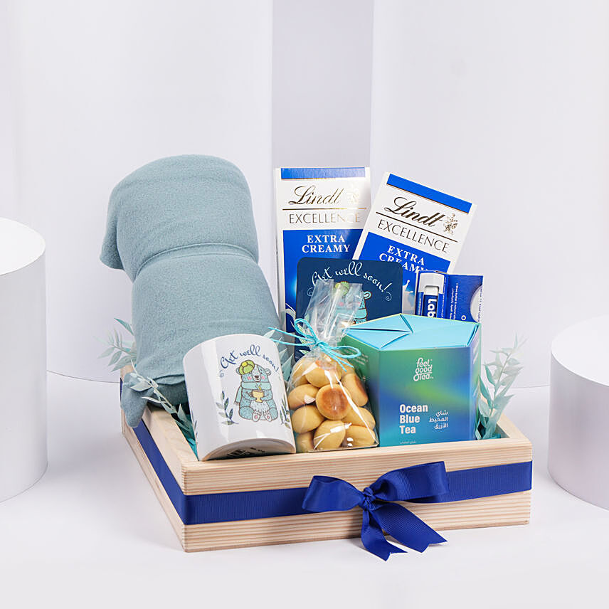 Get Well Soon Wishes Tray: Gift Hampers 