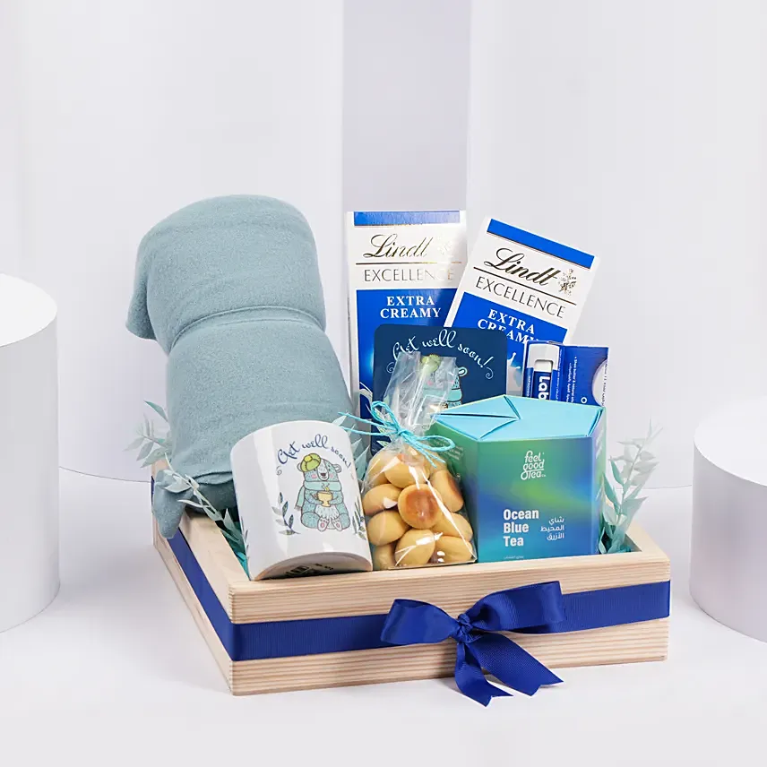 Get Well Soon Wishes Tray: Gift Hampers