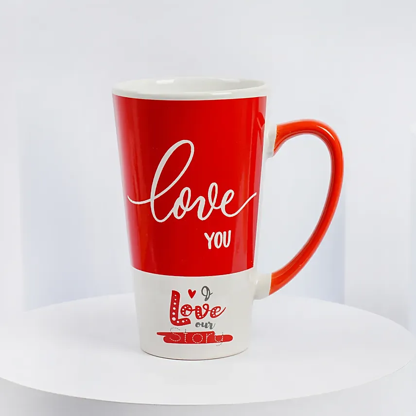Love Theme Large Conical Mug: Anniversary Mugs