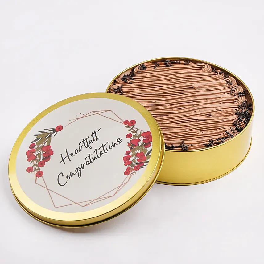 Congratulations Chocolate Tin Cake: Half Kg Cakes 