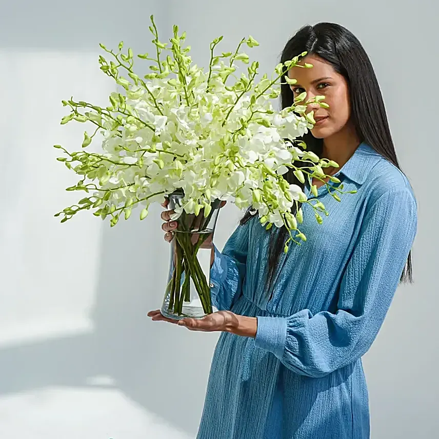 White Orchid Arrangement: Orchid Flower Bouquets