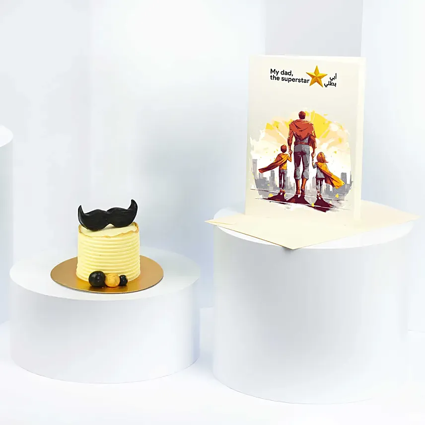 Fathers Day Mono Cake N Greeting Card: 