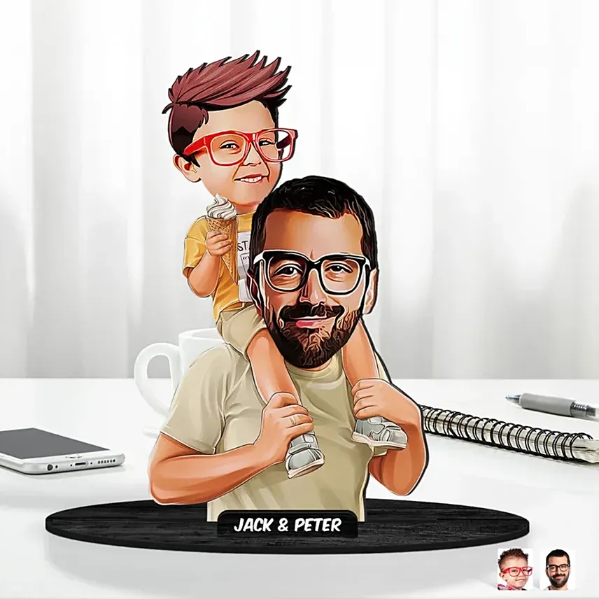 Personalized Caricature for Dad and Son: Father's Day Gifts