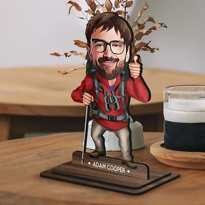 Personalized Caricature for Male Trekker: Personalised Caricatures