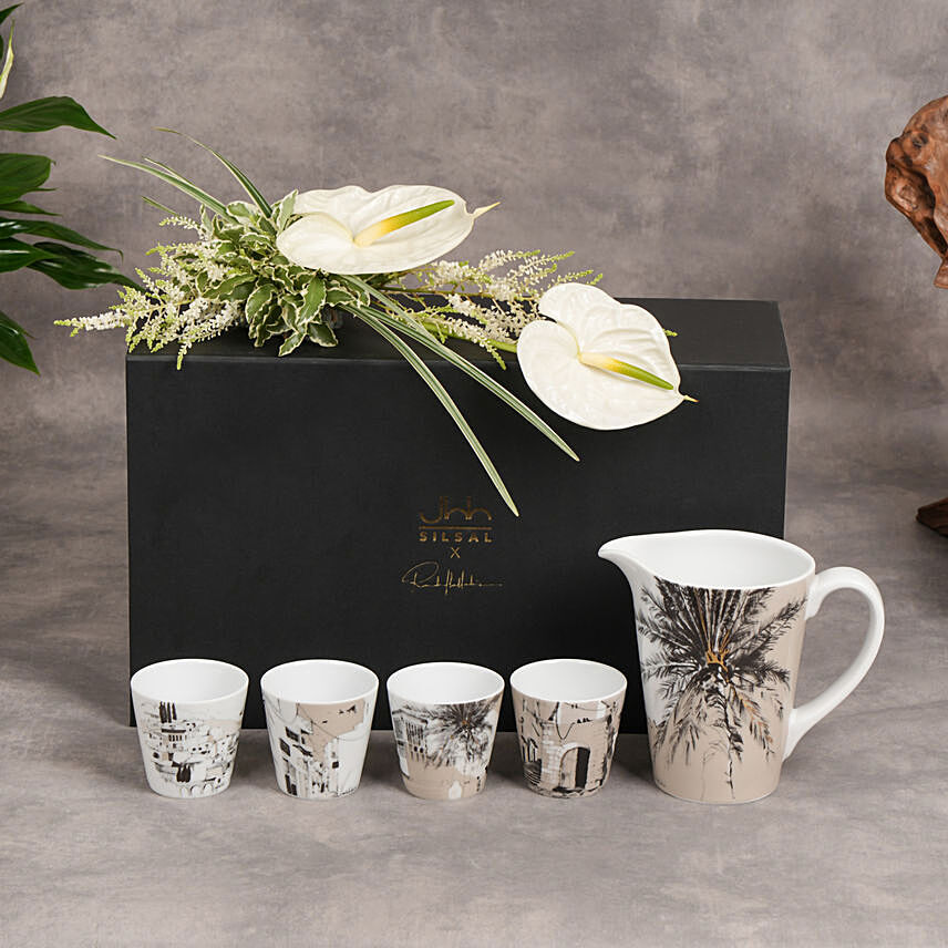 طقم اكواب وابريق نسيم من صلصال: Silsal Gifts