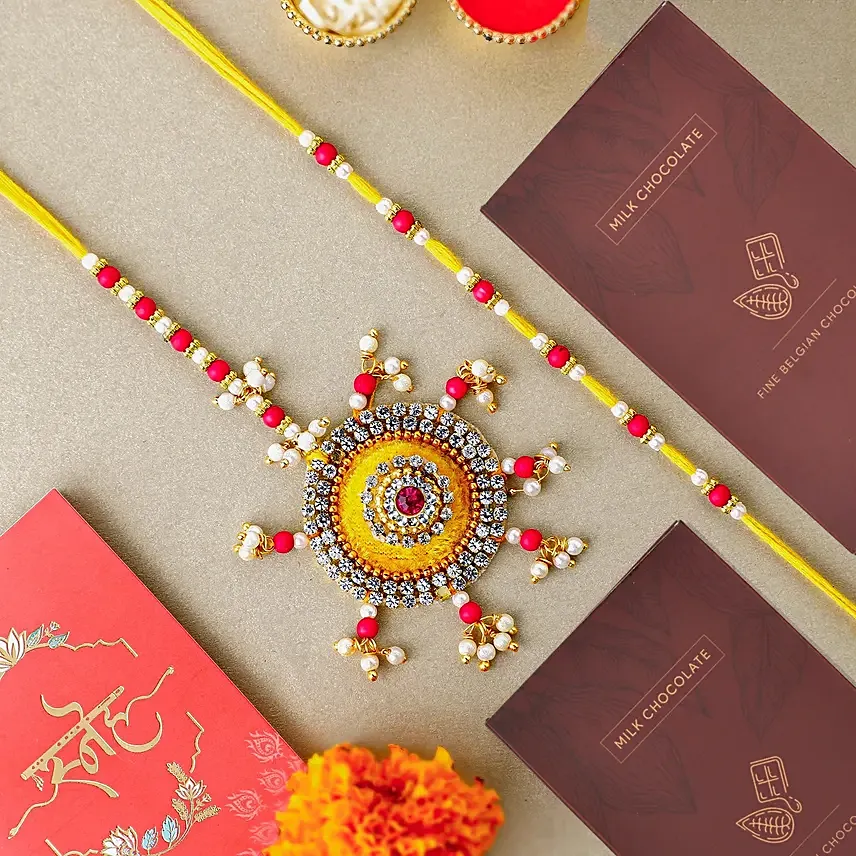 Bhaiya Bhabhi Beads Rakhi N Chocolates: Fancy Lumba Rakhi