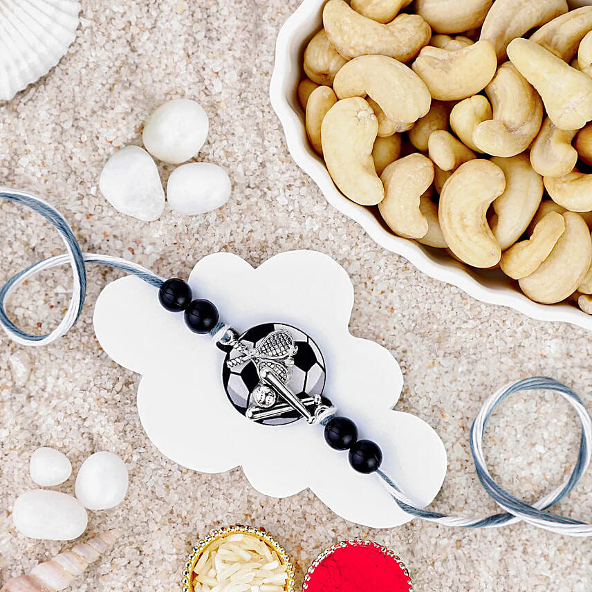 Goal Scorer Football Rakhi N Cashew: Rakhi With Dryfruits 