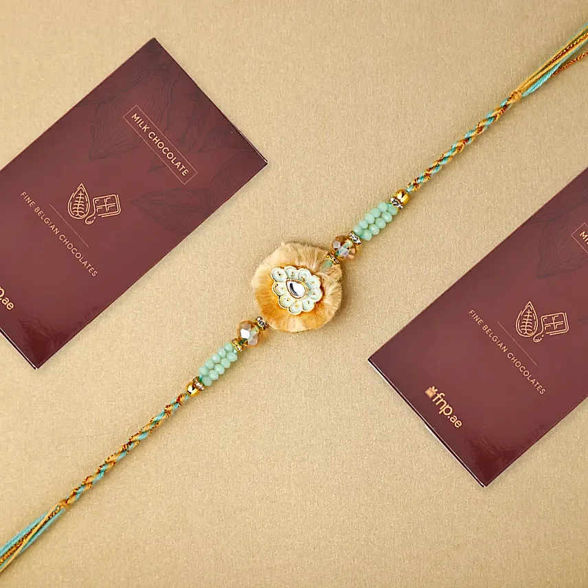 Artisan Affection Ethnic Rakhi N Milk Chocolates: Rakhi With Chocolates