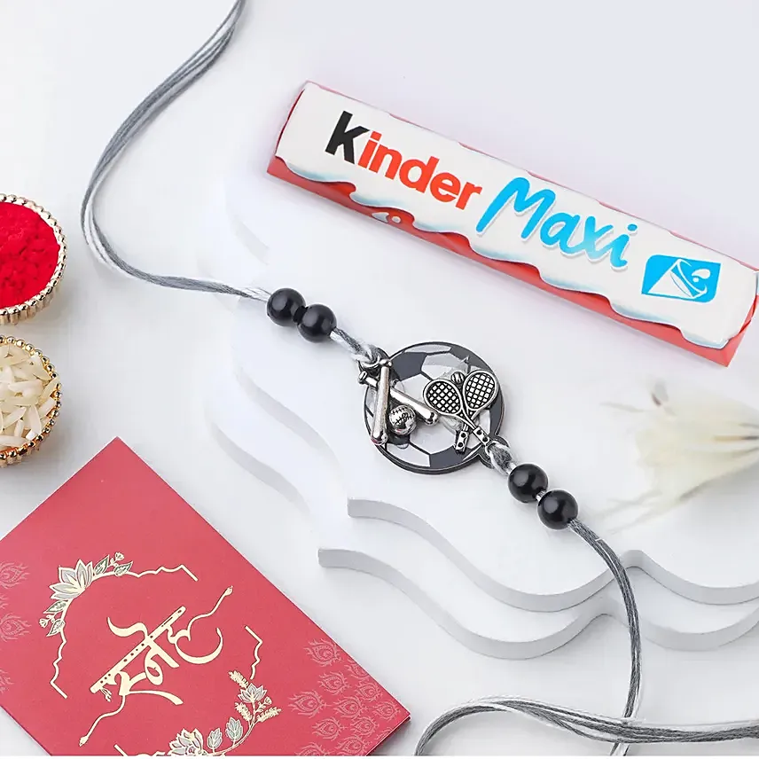 Goal Scorer Football Rakhi N Kinder Joy: Rakhi With Chocolates
