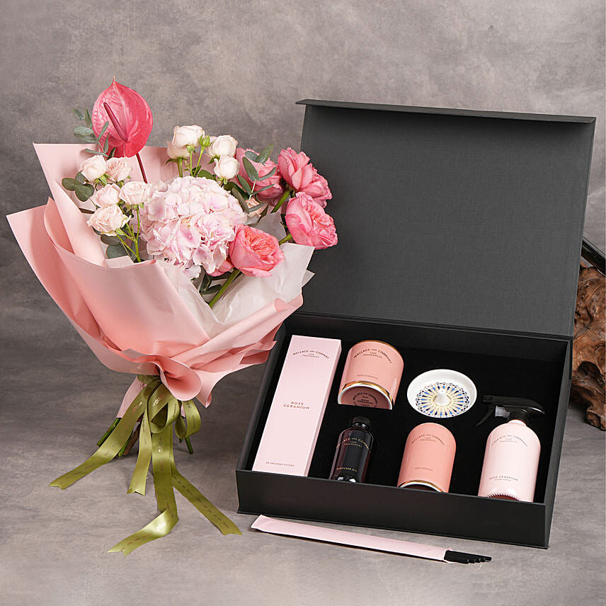Wallace & Co Rose Geranium Luxury Home Fragrance Gift Set: 