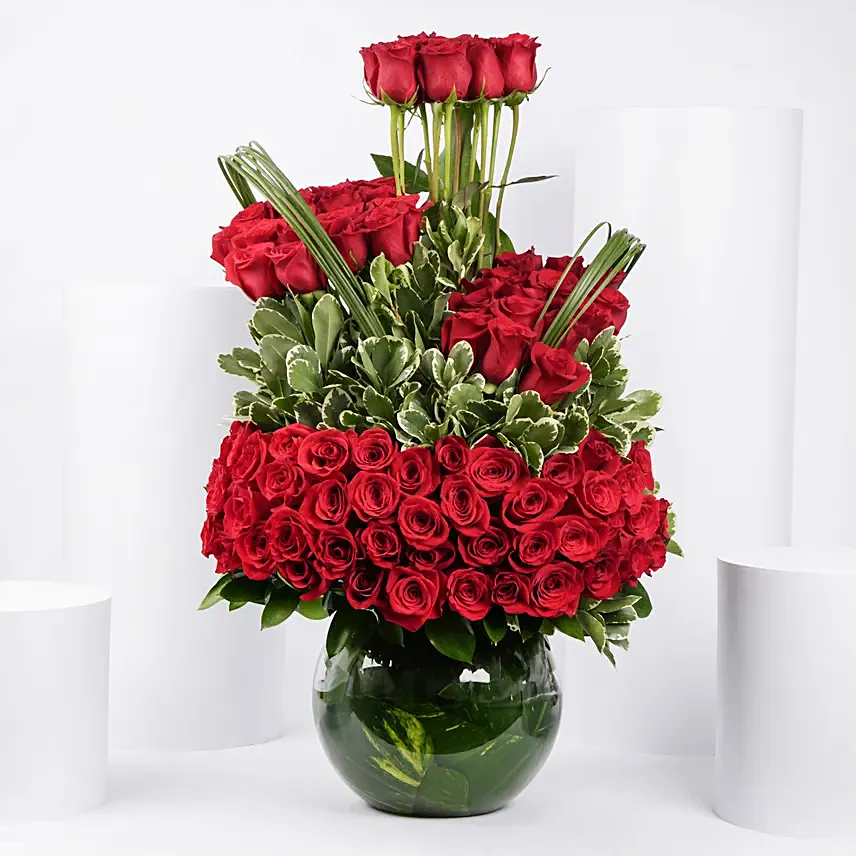 80 Perfect Roses in a Bowl: Hug Day Flowers 