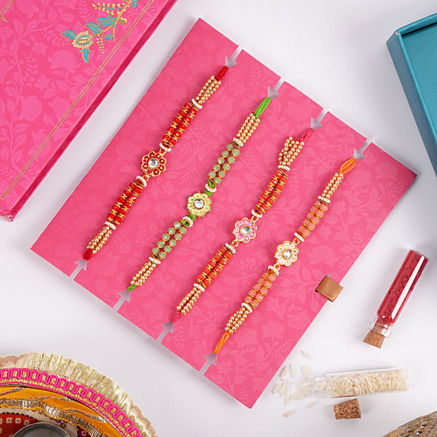 Sneh Multicolor Set of 4 Rakhi: Set of 4 Rakhi