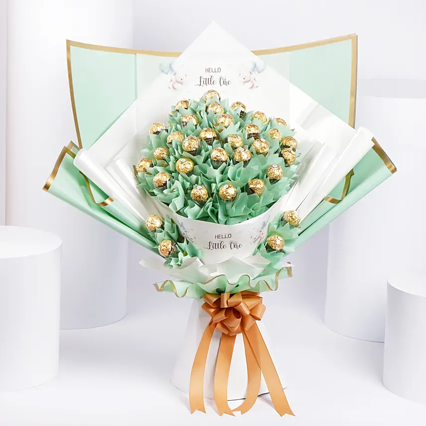 Hello Little One Rochers Bouquet: New Born Baby Gifts