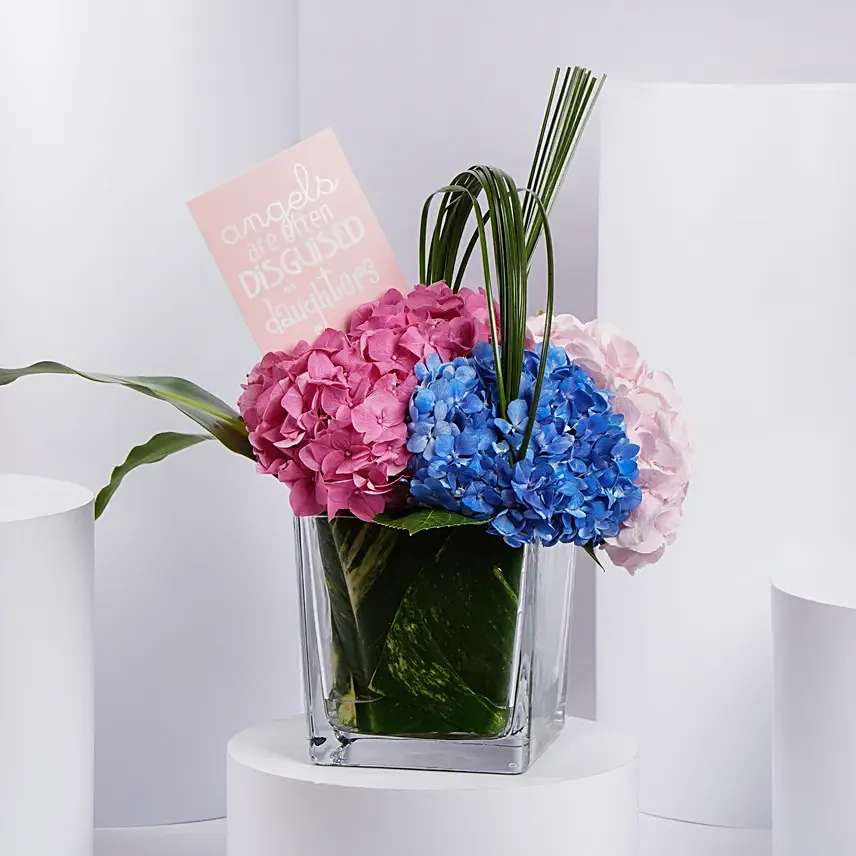 Hydrangeas Arrangement For Daughter: Daughters Day Gifts