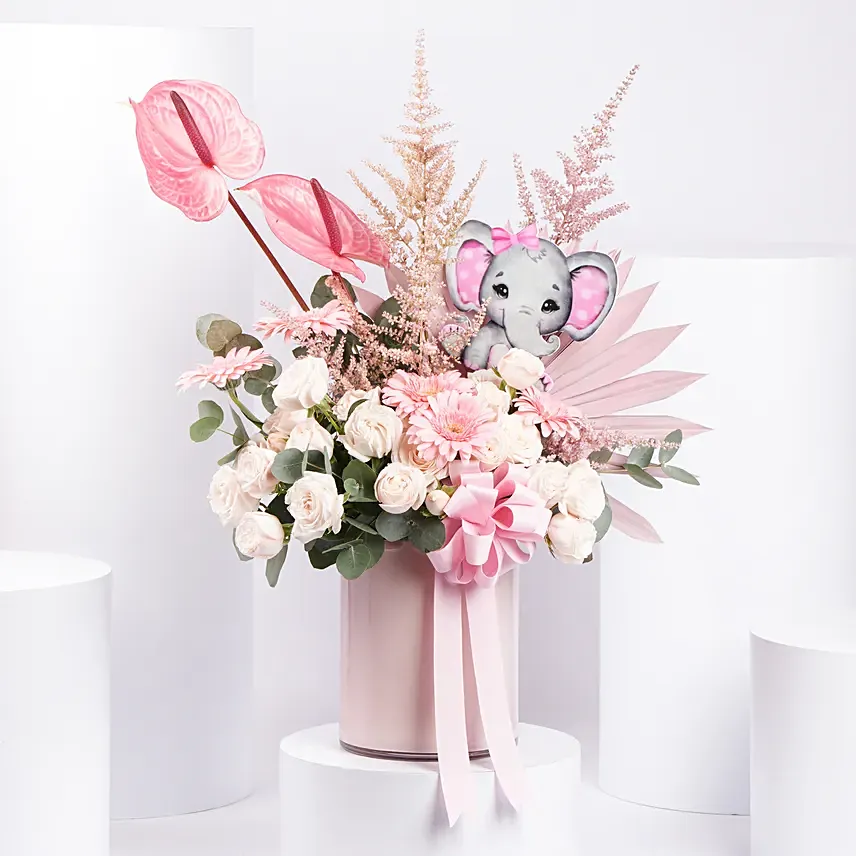 New Born Girl Flower: New Born Baby Gifts