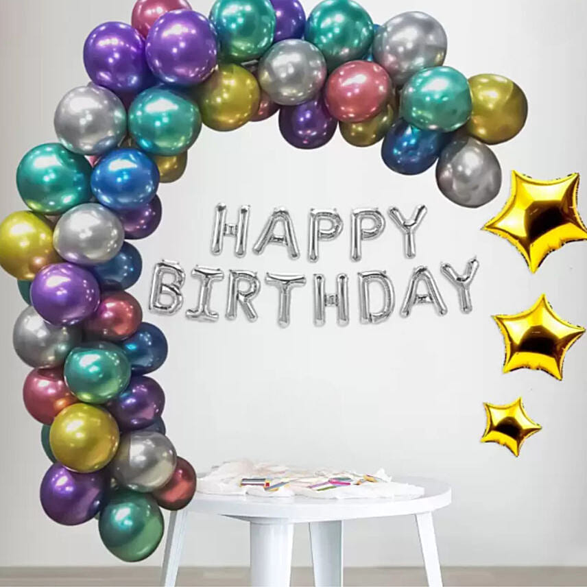 Multicolor Chrome Balloons Birthday Decoration: New Arrival Gifts in Dubai