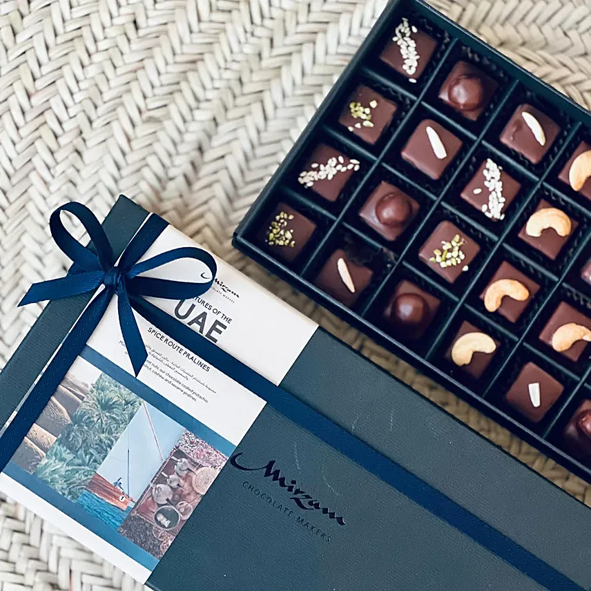 Textures Of The Uae Mixed Truffles Box Of 32: Mirzam Chocolate