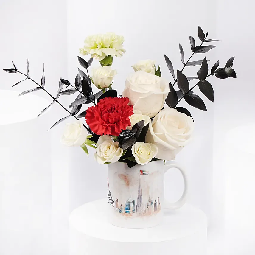 A Mug of Memories and Pride: UAE National Day Flowers