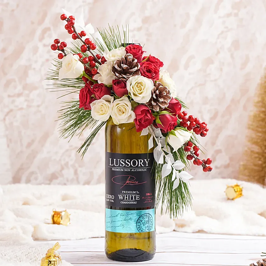 White Chardonnay Non Alcoholic With Flowers: 