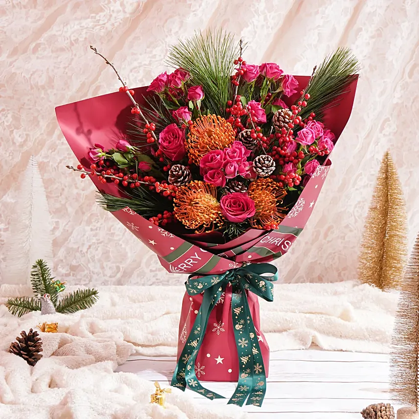 Christmas Embrace Flowers Bouquet: Fresh Flower Bouquets