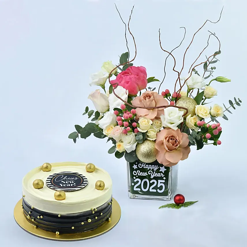 New Year Wishes Combo: New Year Flowers