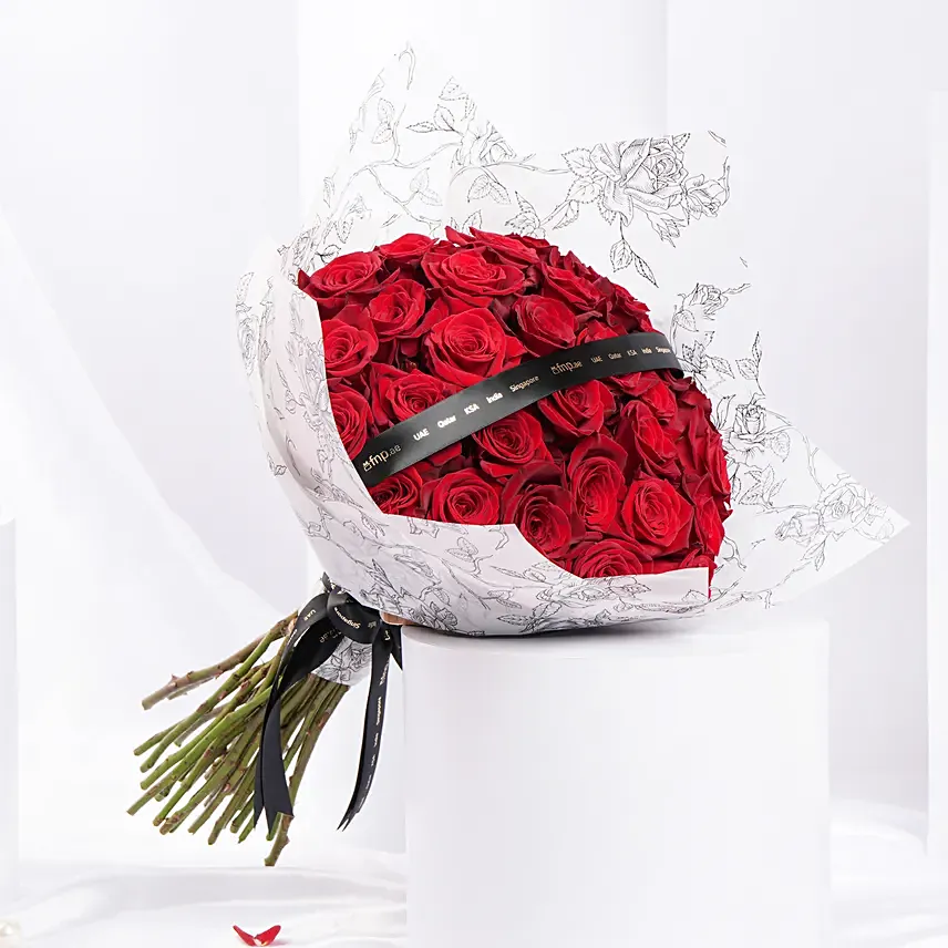 35 Red Roses Expression Bouquet: Rose Bouquets