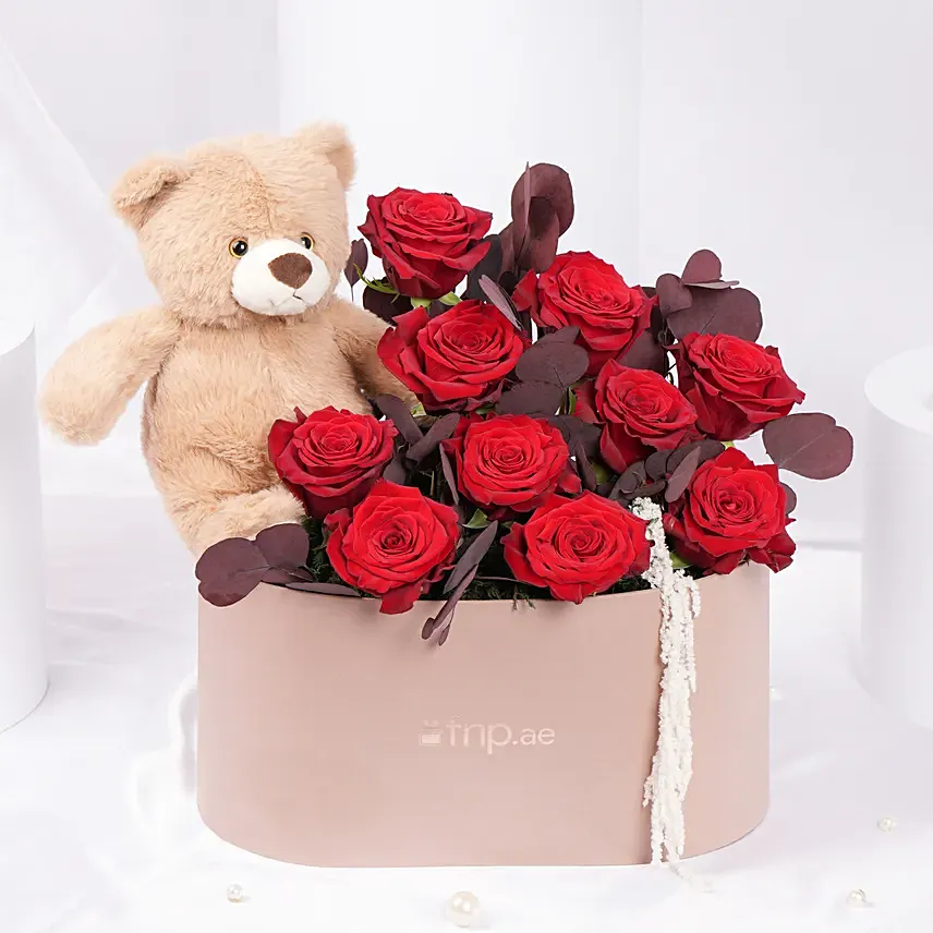 Blush Cuddles Roses Arrangement: Valentine Day Roses