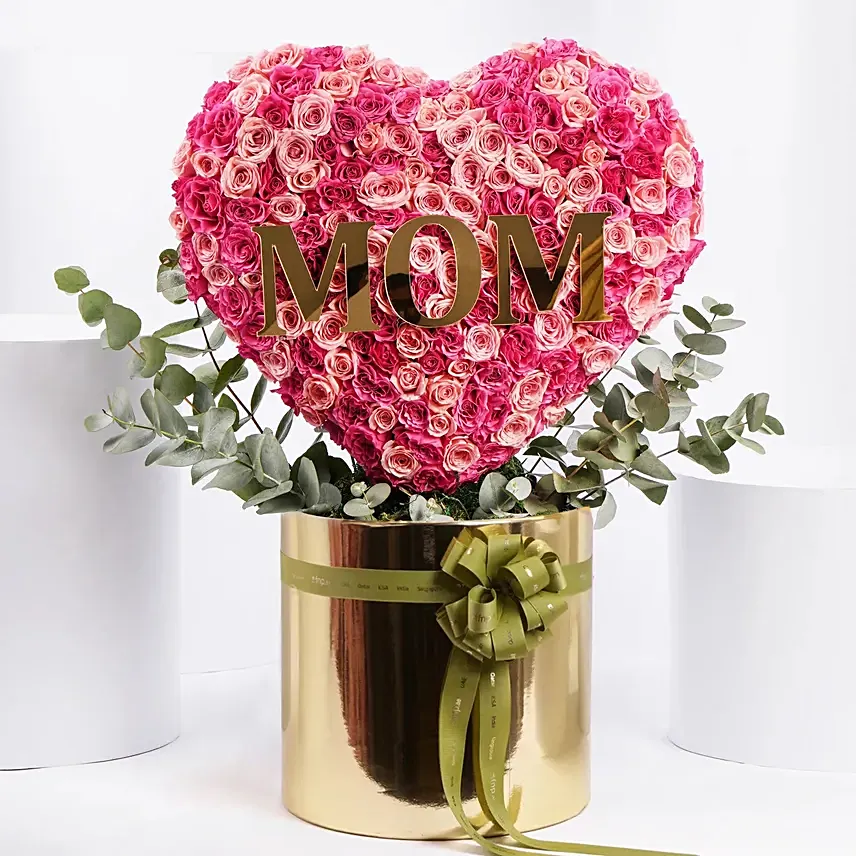 Heart Of Roses For Mom: Mother's Day Flowers