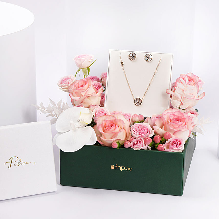 Mother of Pearl Floral Jewellery Set Gift Tray For Her: Branded Gifts