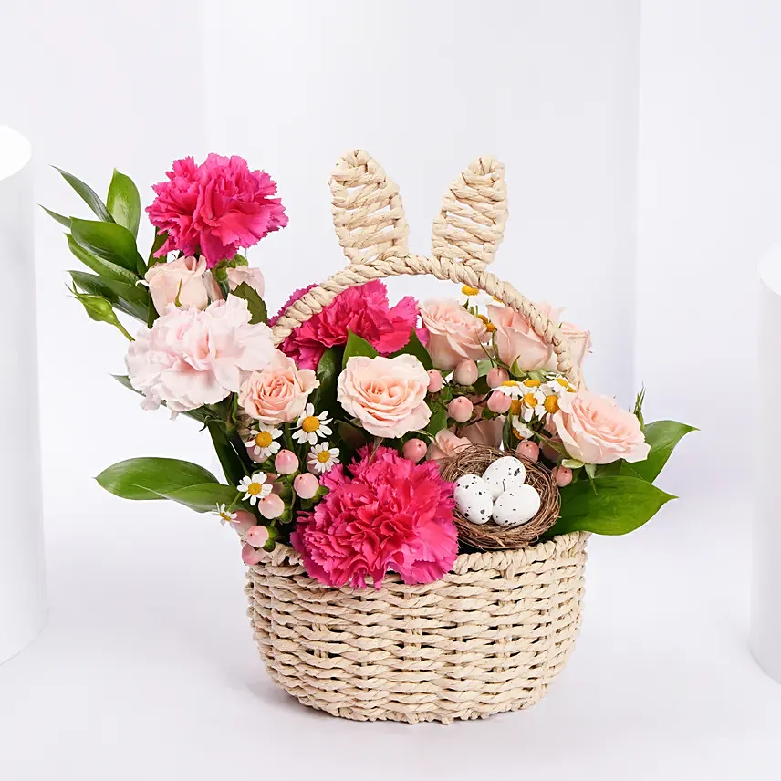 Easter Bird Nest Flower Arrangement: Easter Flowers 