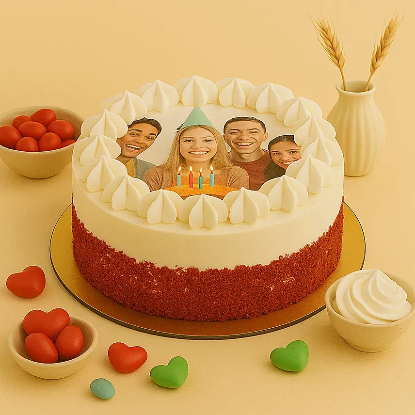 Red Velvet Photo Cake For Birthday: All Cakes
