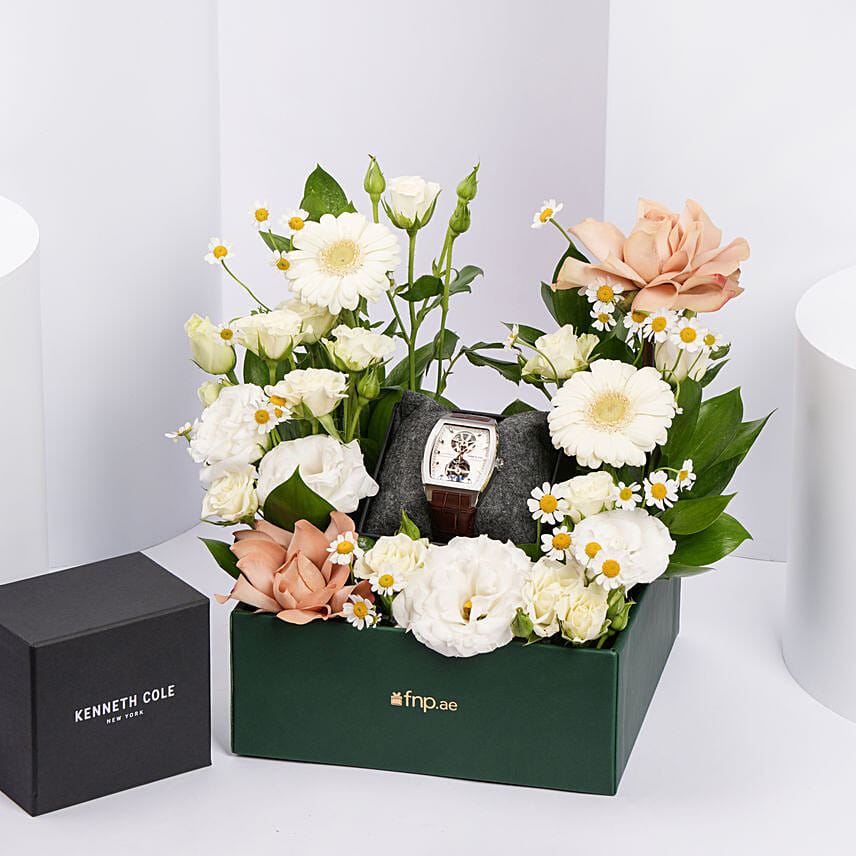Kenneth Cole New York Automatic Watch With Flowers For Him: 
