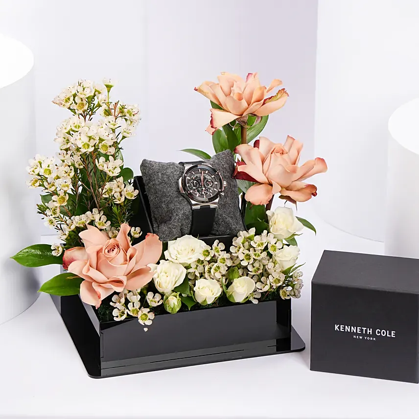 Kenneth Cole Contrast Dress Sport Watch For Him: 